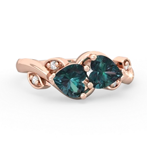 Alexandrite Floral Elegance 14K Rose Gold ring R5790