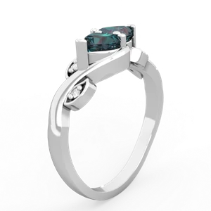 Alexandrite Floral Elegance 14K White Gold ring R5790