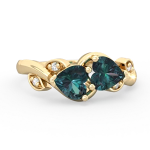 Alexandrite Floral Elegance 14K Yellow Gold ring R5790
