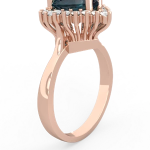 Alexandrite Sparkling Halo Heart 14K Rose Gold ring R0391