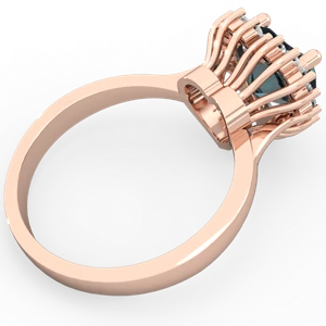 Alexandrite Sparkling Halo Heart 14K Rose Gold ring R0391