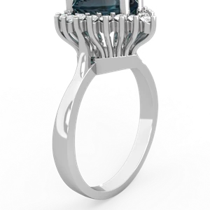 Alexandrite Sparkling Halo Heart 14K White Gold ring R0391