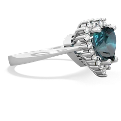 Thumbnail for Lab Alexandrite Halo Heart 14K White Gold ring R0391 - hand 1 view