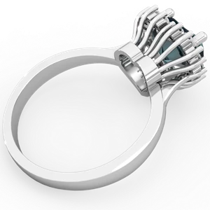 Alexandrite Sparkling Halo Heart 14K White Gold ring R0391