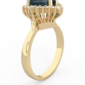 Alexandrite Sparkling Halo Heart 14K Yellow Gold ring R0391