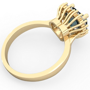 Alexandrite Sparkling Halo Heart 14K Yellow Gold ring R0391