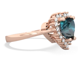 Alexandrite Sparkling Halo Heart 14K Rose Gold ring R0391