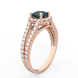Alexandrite Pave Halo 14K Rose Gold ring R5490