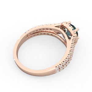 Alexandrite Pave Halo 14K Rose Gold ring R5490