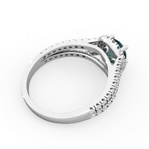 Alexandrite Pave Halo 14K White Gold ring R5490