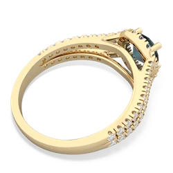 Thumbnail for Lab Alexandrite Pave Halo 14K Yellow Gold ring R5490 - top view
