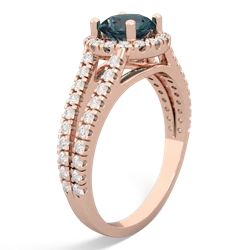 Alexandrite Pave Halo 14K Rose Gold ring R5490