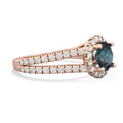 Alexandrite Pave Halo 14K Rose Gold ring R5490