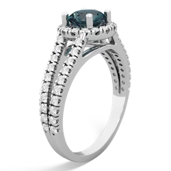 Alexandrite Pave Halo 14K White Gold ring R5490