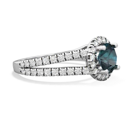 Alexandrite Pave Halo 14K White Gold ring R5490