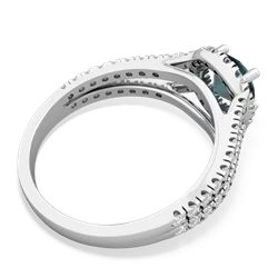 Alexandrite Pave Halo 14K White Gold ring R5490