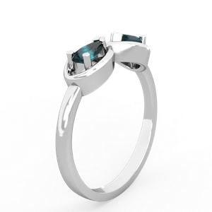 Alexandrite Infinity 14K White Gold ring R5050