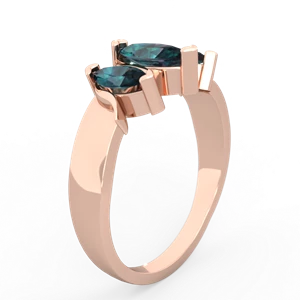Alexandrite Three Peeks 14K Rose Gold ring R2433