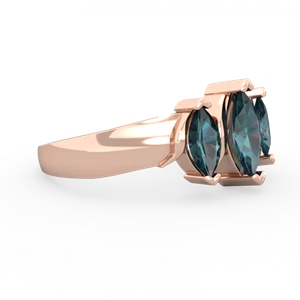 Alexandrite Three Peeks 14K Rose Gold ring R2433