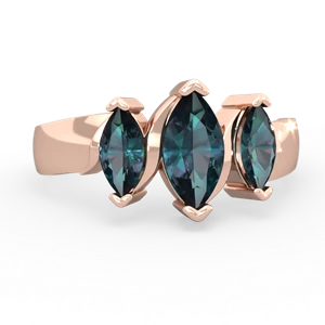 Alexandrite Three Peeks 14K Rose Gold ring R2433