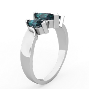 Alexandrite Three Peeks 14K White Gold ring R2433
