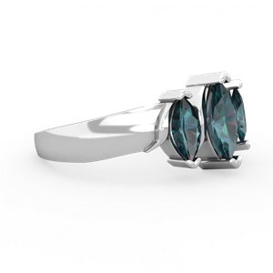 Alexandrite Three Peeks 14K White Gold ring R2433