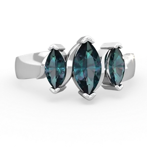 Alexandrite Three Peeks 14K White Gold ring R2433