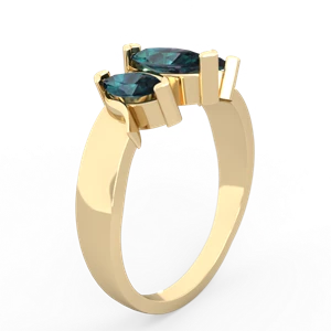 Alexandrite Three Peeks 14K Yellow Gold ring R2433
