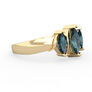 Alexandrite Three Peeks 14K Yellow Gold ring R2433