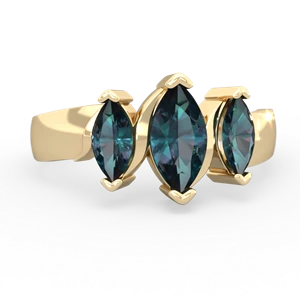 Alexandrite Three Peeks 14K Yellow Gold ring R2433