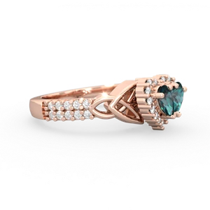 Alexandrite Celtic Knot Two Hearts As One 14K Rose Gold ring R2644HRT