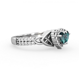 Alexandrite Celtic Knot Two Hearts As One 14K White Gold ring R2644HRT
