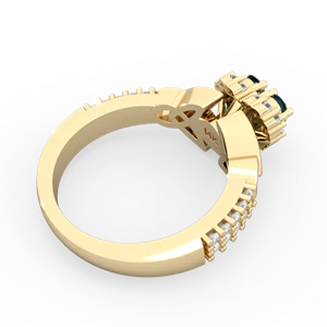 Alexandrite Celtic Knot Two Hearts As One 14K Yellow Gold ring R2644HRT