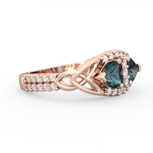 Alexandrite Sparkling Celtic Knot 14K Rose Gold ring R2645