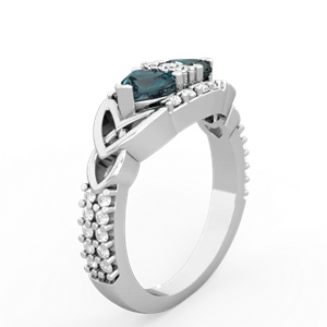 Alexandrite Sparkling Celtic Knot 14K White Gold ring R2645