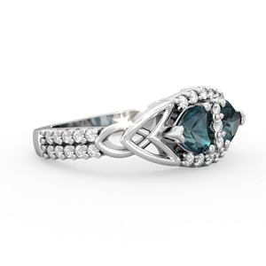 Alexandrite Sparkling Celtic Knot 14K White Gold ring R2645