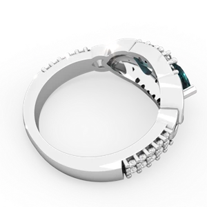 Alexandrite Sparkling Celtic Knot 14K White Gold ring R2645