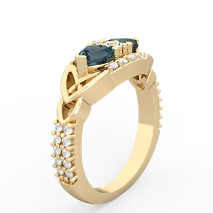 Alexandrite Sparkling Celtic Knot 14K Yellow Gold ring R2645