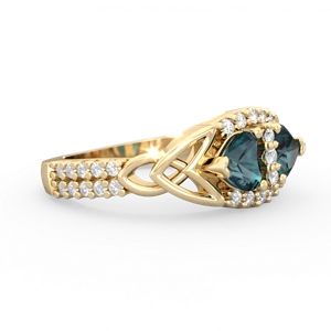 Alexandrite Sparkling Celtic Knot 14K Yellow Gold ring R2645