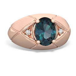 Alexandrite Men's Crossroads 14K Rose Gold ring R0361