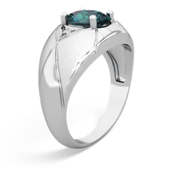 Alexandrite Men's Crossroads 14K White Gold ring R0361