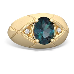 Alexandrite Men's Crossroads 14K Yellow Gold ring R0361