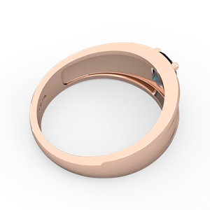 Alexandrite Men's Two Lane 14K Rose Gold ring R0363