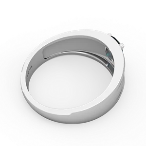 Alexandrite Men's Two Lane 14K White Gold ring R0363