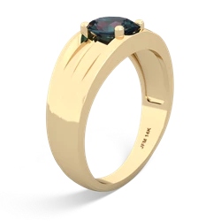 Thumbnail for Lab Alexandrite Men's 14K Yellow Gold ring R0363 - side view
