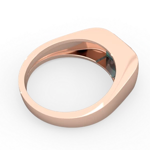 Alexandrite Men's Emerald-Cut Bezel 14K Rose Gold ring R0410