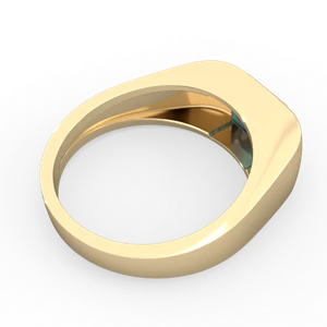 Alexandrite Men's Emerald-Cut Bezel 14K Yellow Gold ring R0410