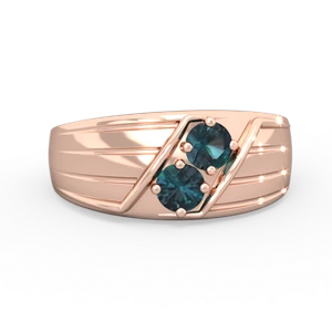 Alexandrite Men's Streamline 14K Rose Gold ring R0460