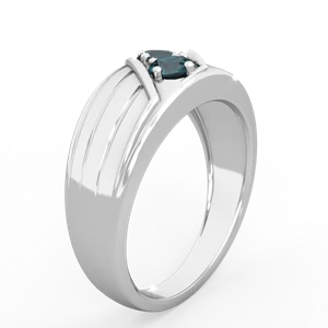 Alexandrite Men's Streamline 14K White Gold ring R0460