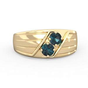 Alexandrite Men's Streamline 14K Yellow Gold ring R0460